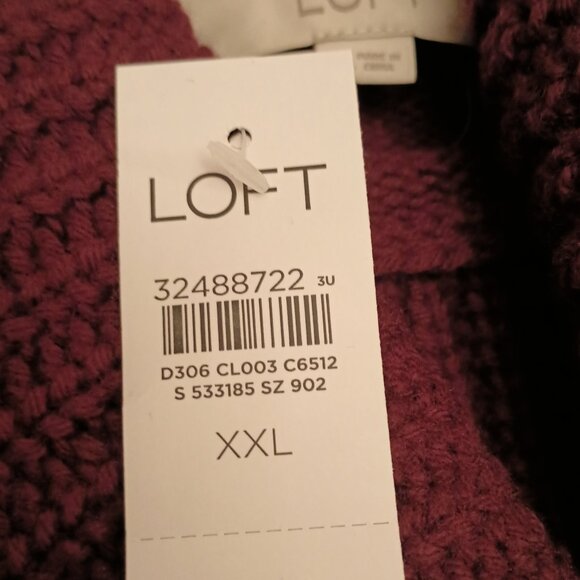 Loft Size XXL Burgundy Sweater (NWT) - Picture 3 of 10